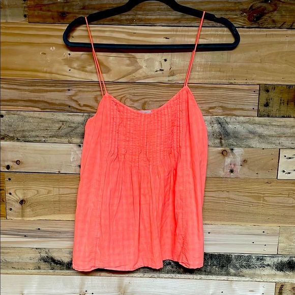 J. Crew size 00 Coral Color Lightweight Spaghetti Strap 100% Cotton Blouse - Picture 1 of 6